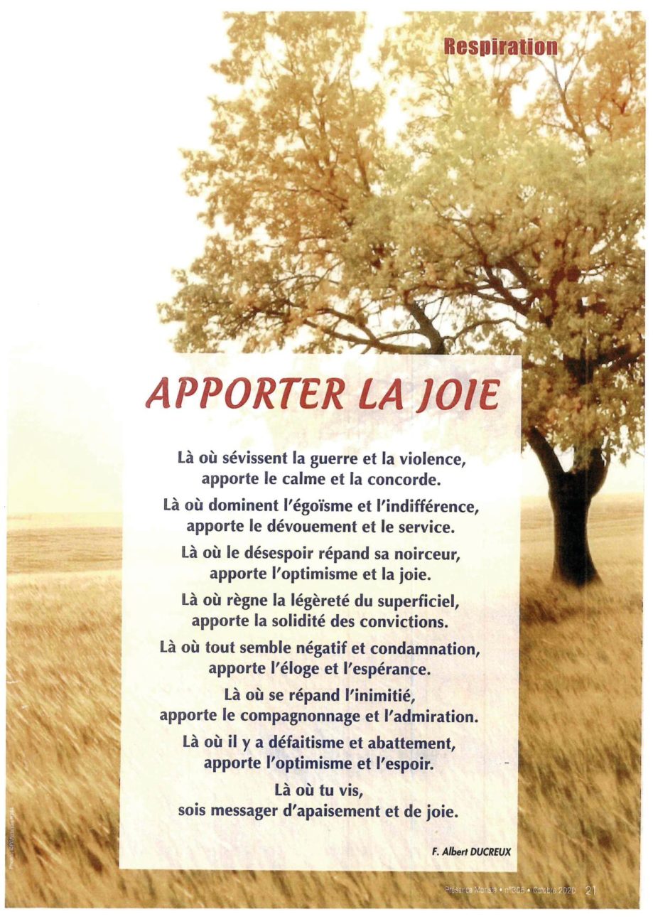 Apporter la joie